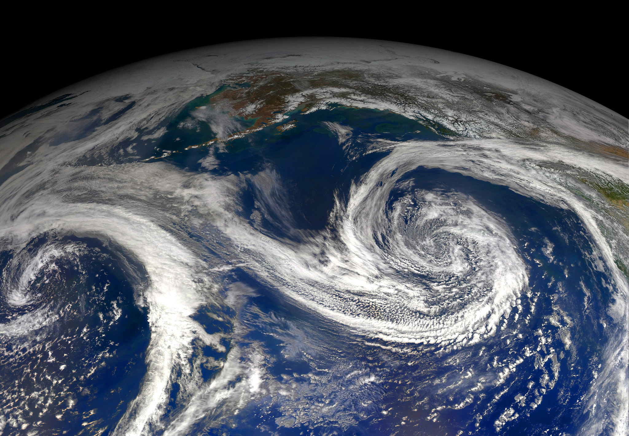 Planet earth, with swirling clouds