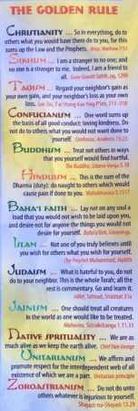 The Golden Rule of all faiths and religions. Universal Spiritual Truths.