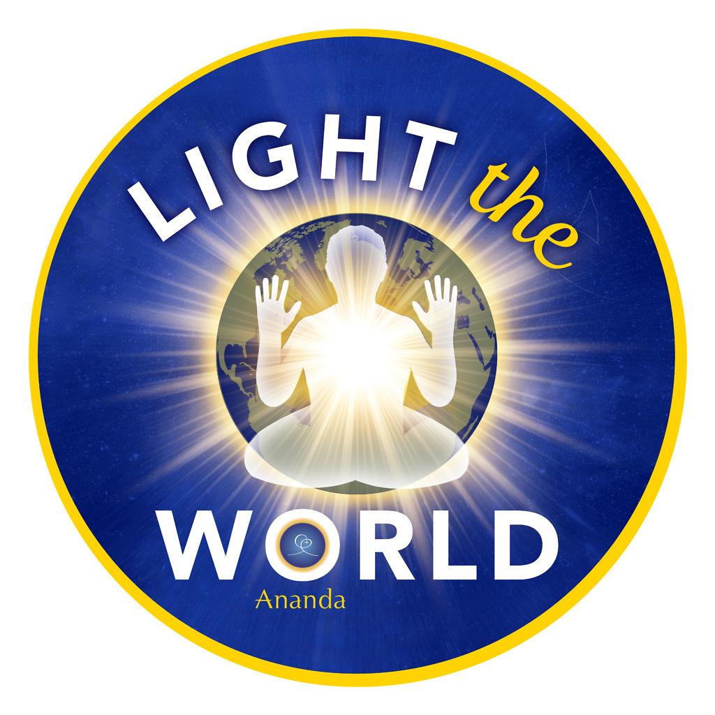 Be a warrior for the light, light the world campaign of Ananda Worldwide Yogananda logo