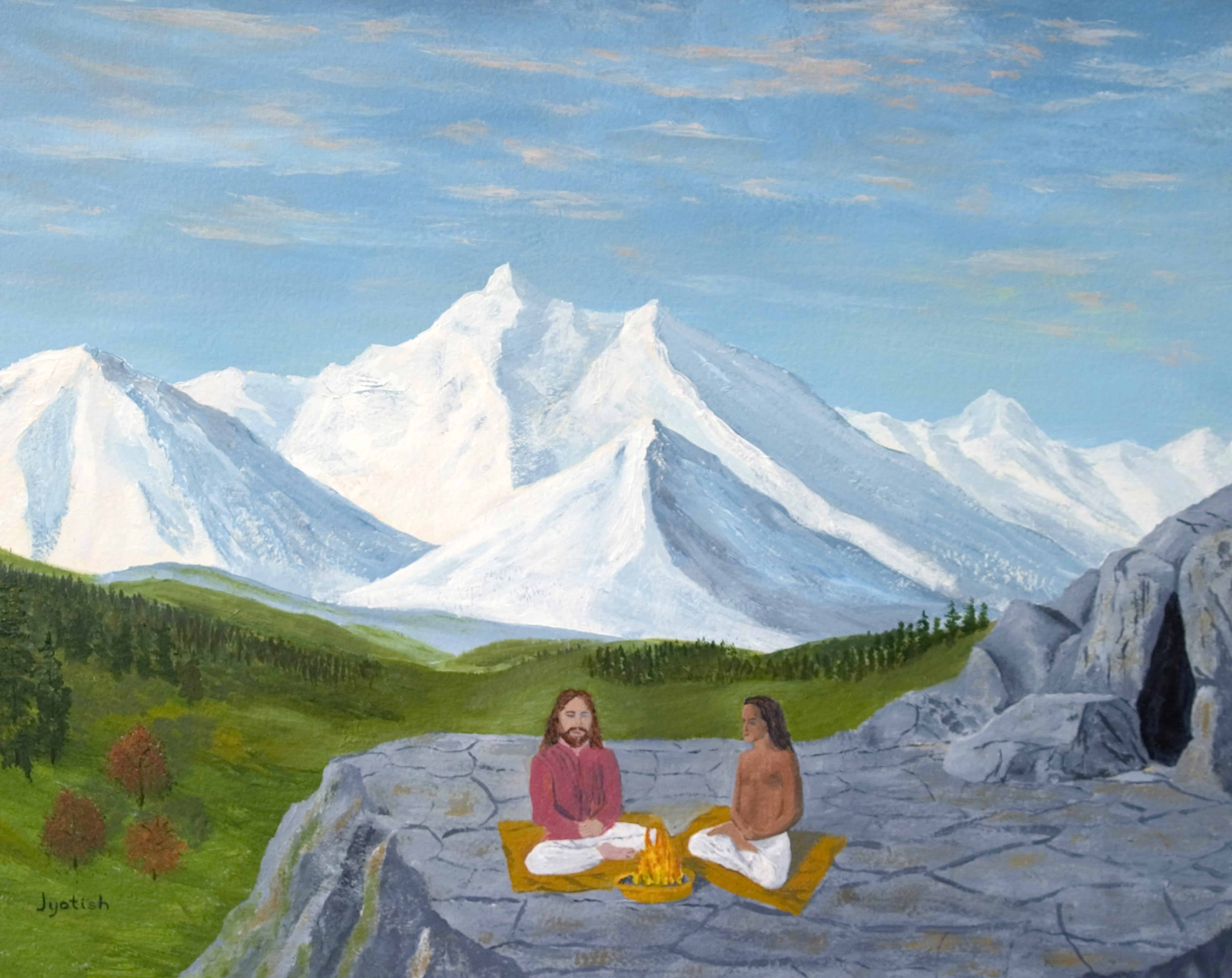 guiding principles of ananda jyotish painting of babaji and christ and mission to share east and west original teachings of god