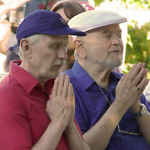 Jyotish and Swamiji at a Fourth of July celebration in 2008.