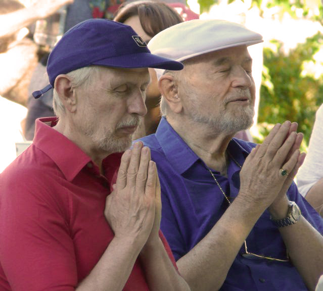Jyotish and Swamiji at a Fourth of July celebration in 2008.