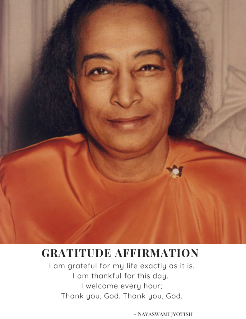 gratitude affirmation jyotish yogananda teachings touch of light