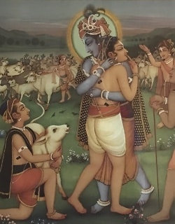 krishna and his devotee in painting enter the spiritual world yogananda teachings if you only knew how much god loves you you would die for joy quote