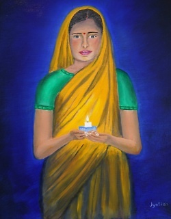 painting by jyotish light of love for diwali of holy divine mother yogananda india teachings
