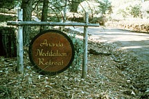 Welcome sign at Meditation Retreat