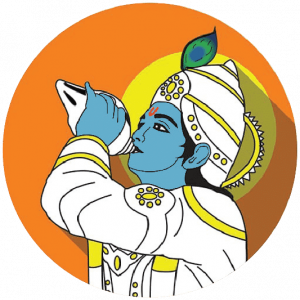 Krishna conch icon blue